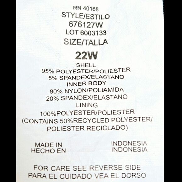 Aqua Green Women's Plus Size Black Swimsuit or Romper. Plus Size 22 - Picture 9 of 13